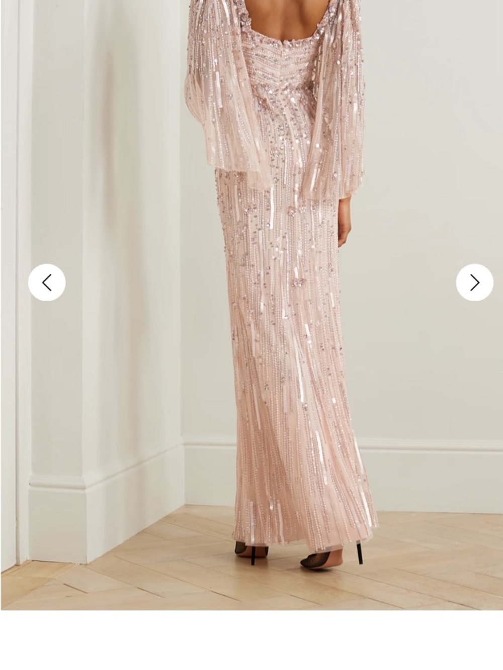 Jenny Packham Rose Blush Sequin Beaded Evening Gown - Picture 2 of 6
